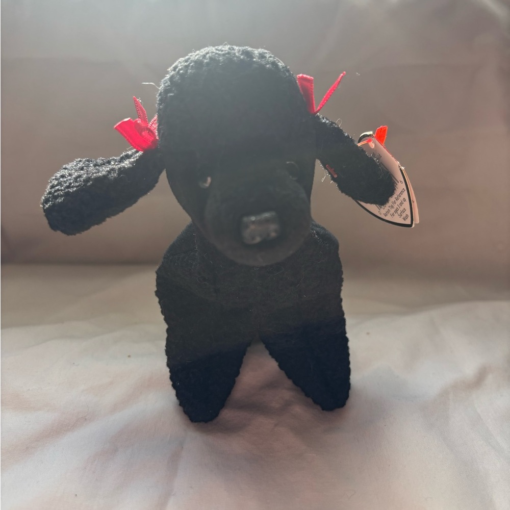 1998 Ty Beanie Babies GiGi Dog Black French Poodle Stuffed Animal Plush